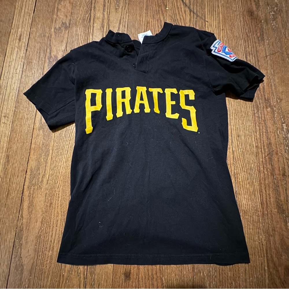 VINTAGE Majestic Pittsburgh Pirates #4 Little League T-Shirt Jersey | Youth L
